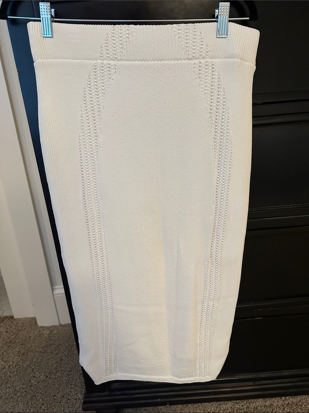 RACHEL Rachel Roy Cream Knit Pencil Skirt